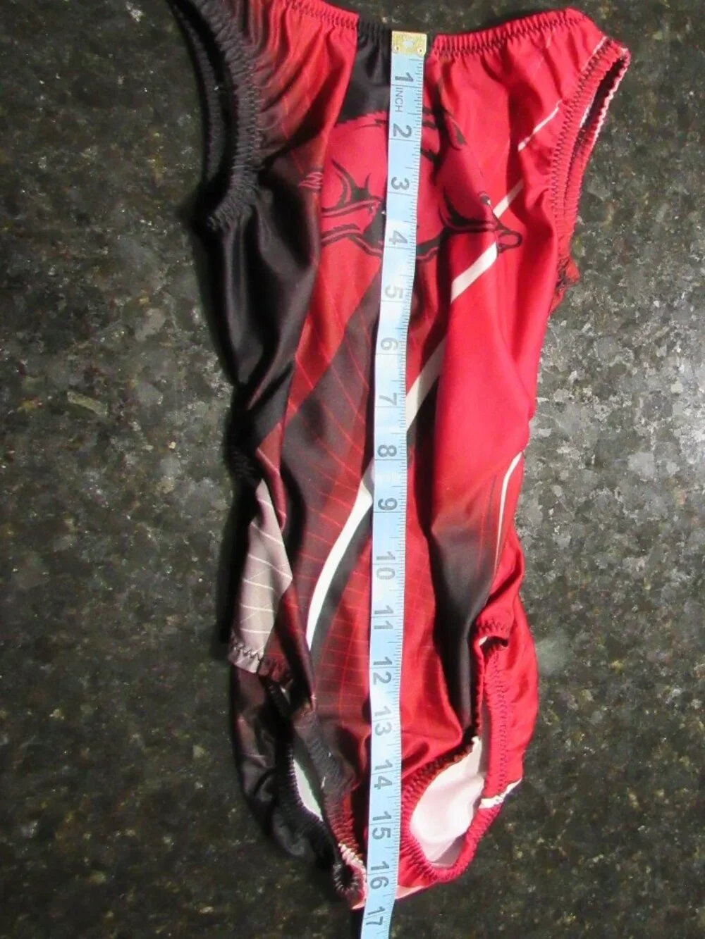 University of Arkansas Razorbacks Youth Red Black White Gymnastic Foxy's Leotard